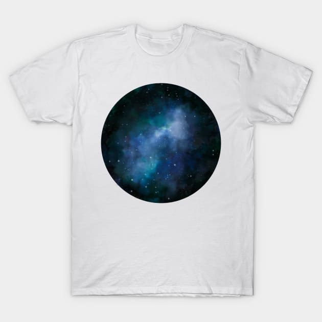 Blue galaxy T-Shirt by RosanneCreates